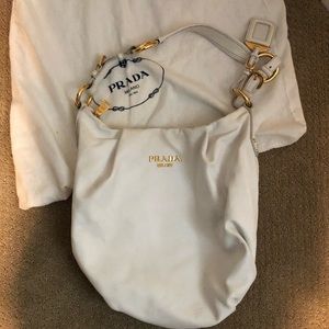 Prada white bucket bag purse